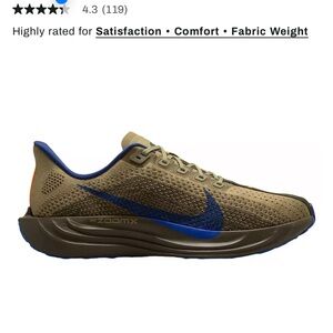 Nike Men's Pegasus Plus Running Shoes Sneakers in Olive and Royal Blue